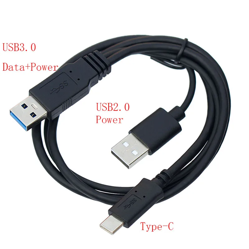 USB 3.0 macho de 0,7 m a USB-C tipo C con cable de datos Y de alimentación USB 2.0 para computadora portátil y disco duro - imagen 5