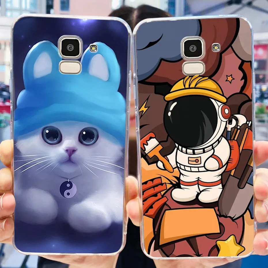 Case For Samsung Galaxy J6 2018 J 6 Plus Cute Flower Cat Printed Soft Silicone TPU Phone Cases For Samsung J6Plus J6 J600F J610F - imagen 3