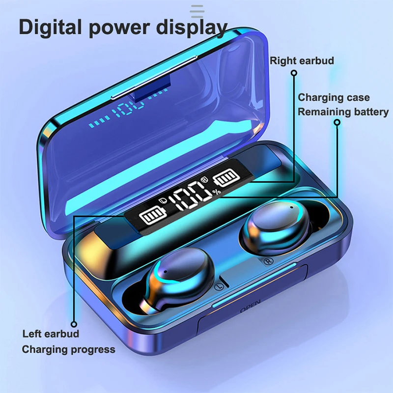 Auriculares TWS F9-5 con Bluetooth, inalámbricos, estéreo Hifi, deportivos, audífonos con micrófono, manos libres - imagen 3