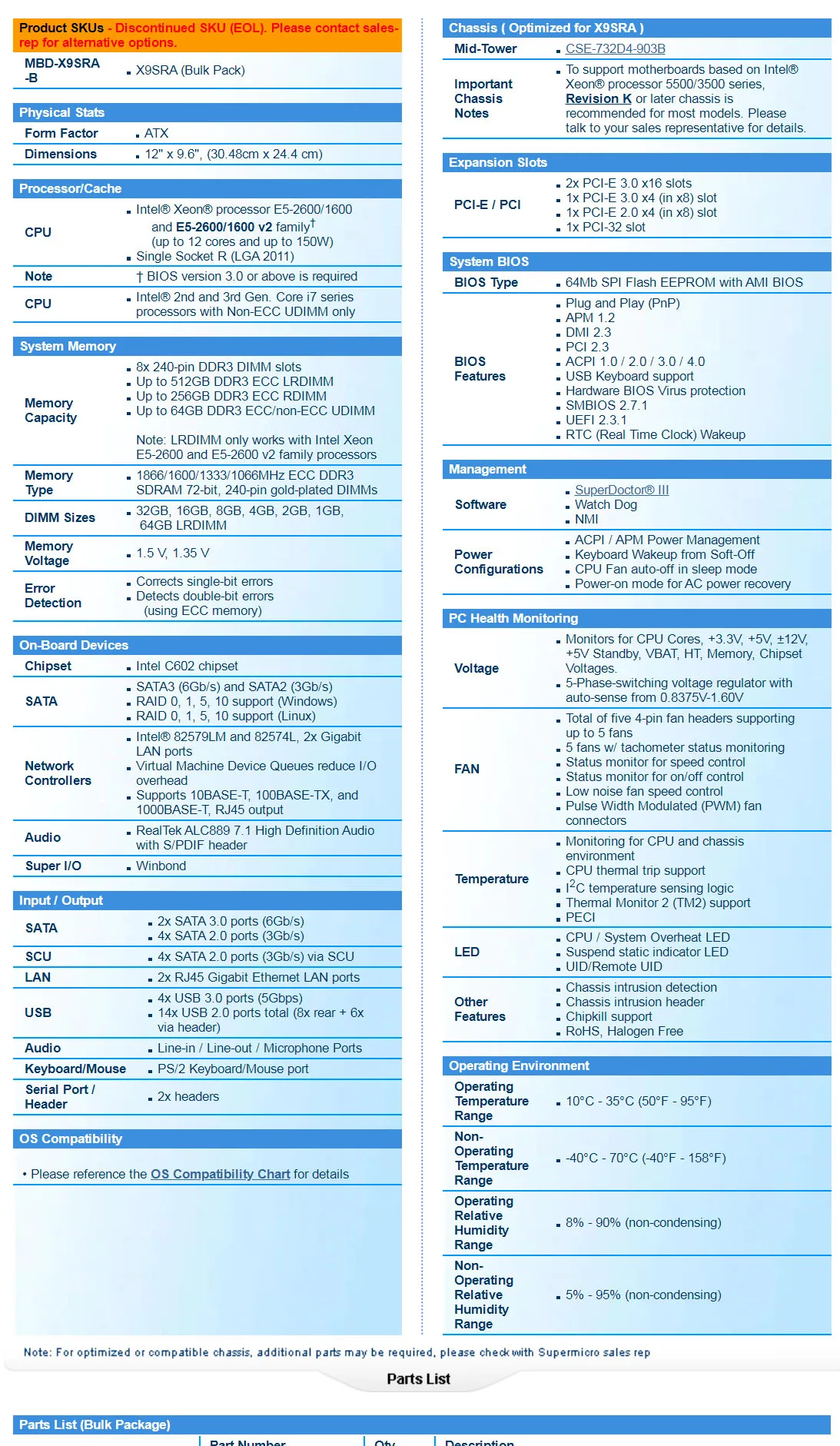 X9SRA para estación de trabajo Supermicro placa base ATX LGA 2011 C602 E5-2600/1600 V2 DDR3 PCI-E3.0 alta calidad completamente probado envío rápido - imagen 5