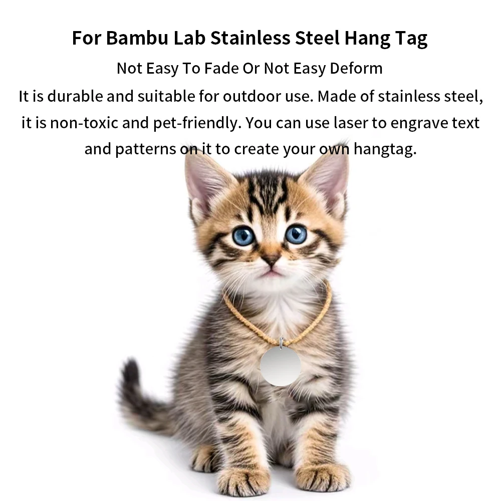 5 uds para Bambu Lab 20/30mm acero inoxidable DlY alta calidad grabado láser etiqueta colgante redonda plata para regalo decorativo - imagen 2