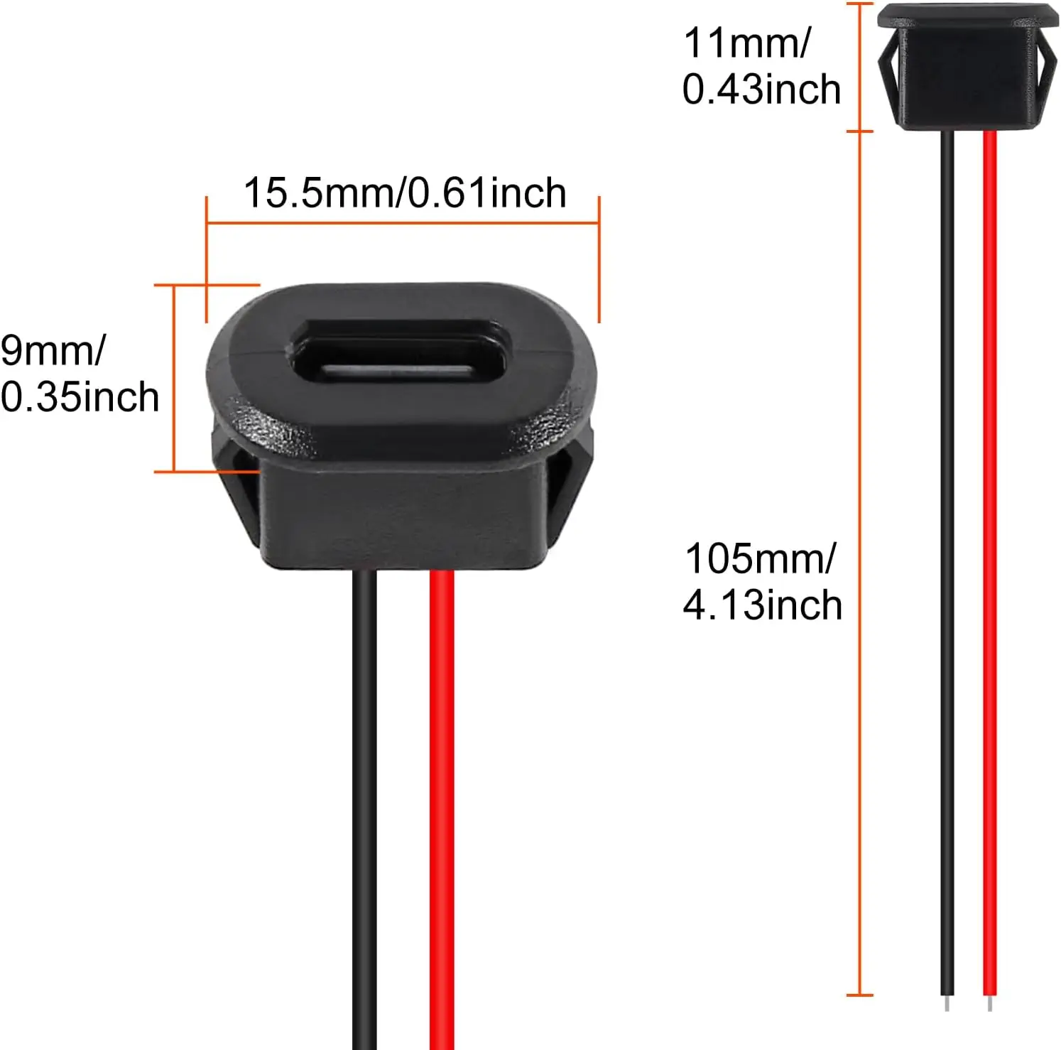Conector USB tipo C hembra de 2 pines, resistente al agua, con enchufe hembra, puerto de carga de carga rápida, enchufe de cargador USB-C, 10 Uds. - imagen 4