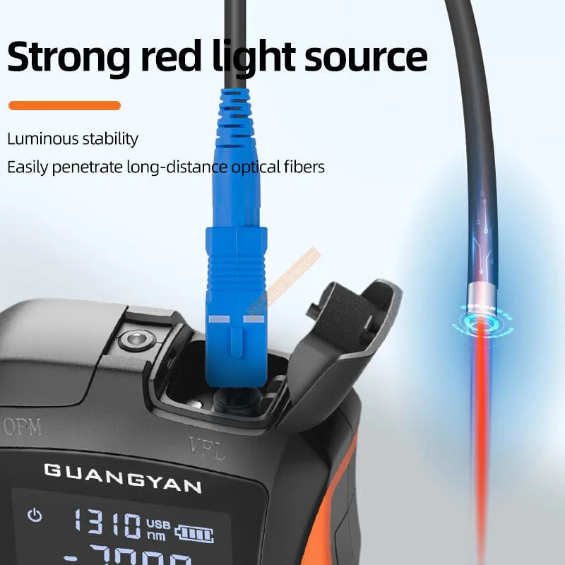 Mini medidor de potencia de fibra óptica multifuncional FTTH OPM, probador de Cable óptico RJ45, localizador Visual de fallas, 5KM, 15KM, 30MW, VFL - imagen 3