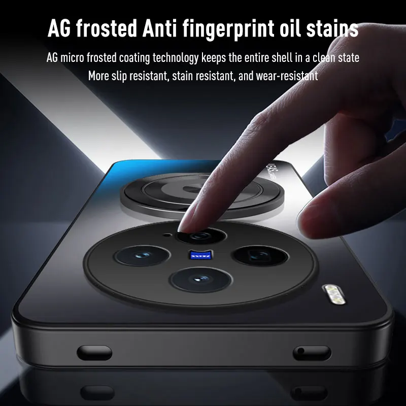 Funda con soporte magnético para VIVO X300, nueva funda protectora de lente AG con sensación de piel mate, cubierta dura a prueba de golpes para VIVO X300 - imagen 3