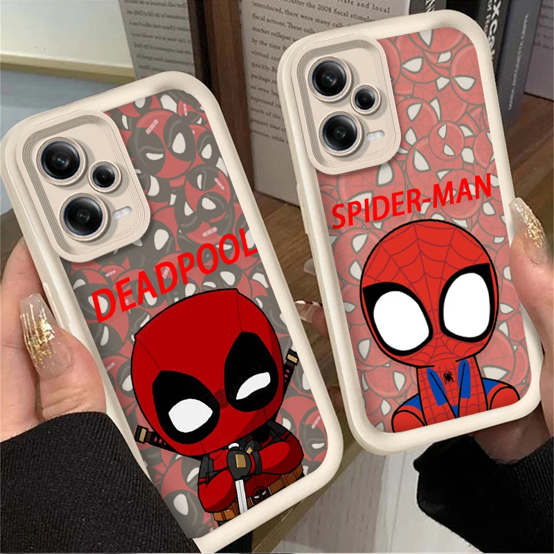 Funda Marvel Cute Deadpool Spider-Man para Xiaomi Redmi Note 13 14 12 11 Pro Plus 5G 14S 12S 11S 10S 10 9 Redmi 14C 13C 12C 12 4G