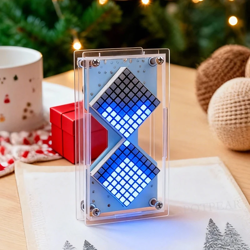 Cyberpunk DIY LED Matrix reloj de arena Sensor de gravedad cuenta regresiva reloj STEM proyecto de soldadura educativo para principiantes y adultos - imagen 5