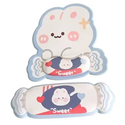Alfombrilla de ratón y soporte para muñeca Cute Candy, silicona con memoria suave, alfombrilla ergonómica para escritorio de computadora, parte inferior antideslizante, fácil de limpiar.