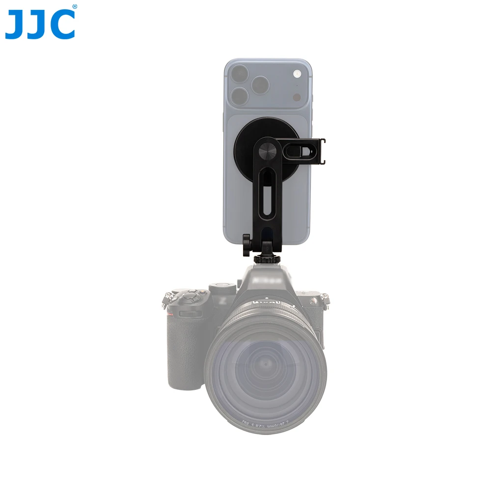 JJC Soporte magnético para teléfono con zapata fría con tornillo 1/4 Soporte para trípode para teléfono para iPhone 17 16 15 14 13 12 Monitor de cámara Samsung - imagen 2