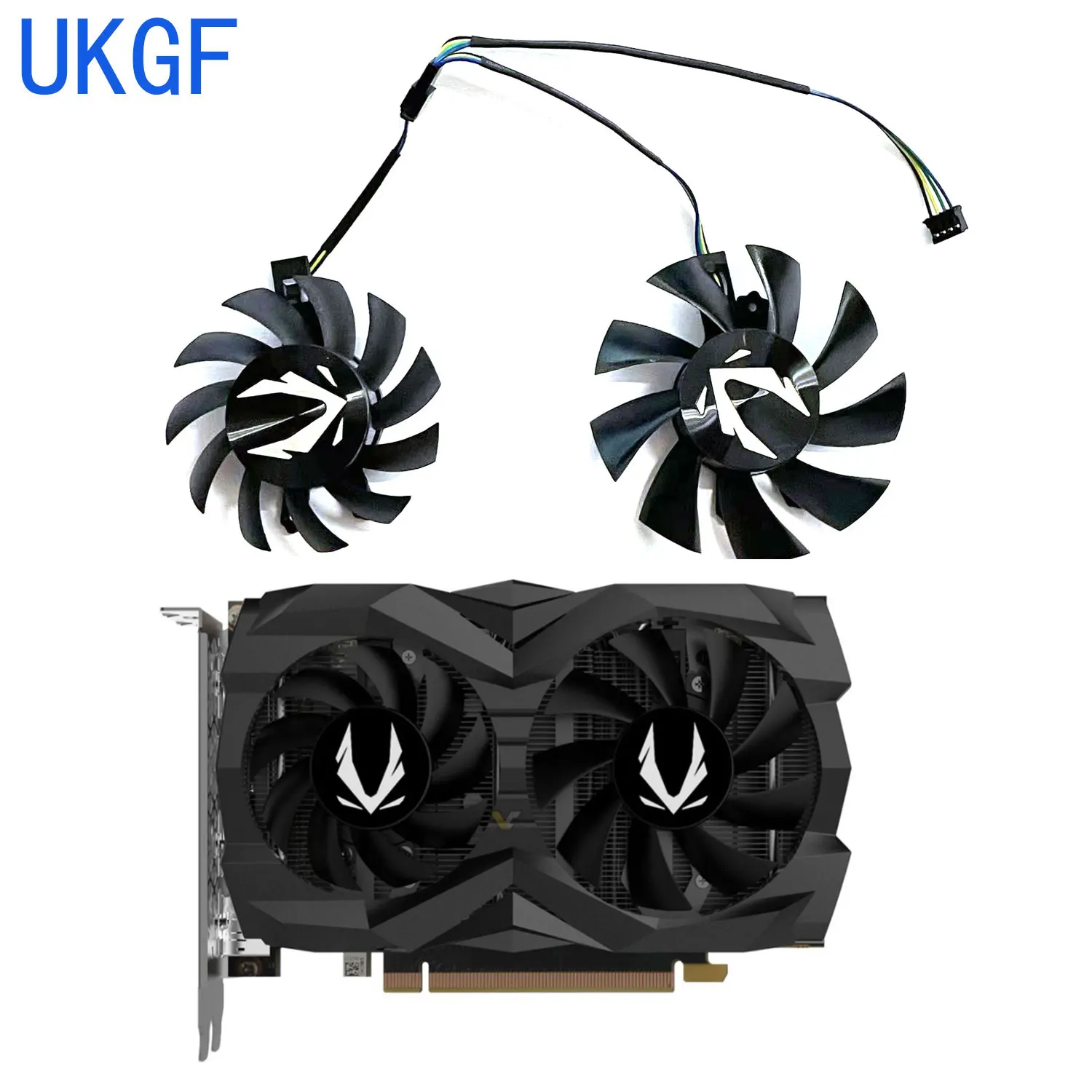 GA72S2U GA82S2H 12V 0.32A VENTILADOR de refrigeración de 4 pines para ZOTAC GAMING GeForce GTX 1660 SUPER 1660Ti ventilador de repuesto doble ZT-T16620F-10L