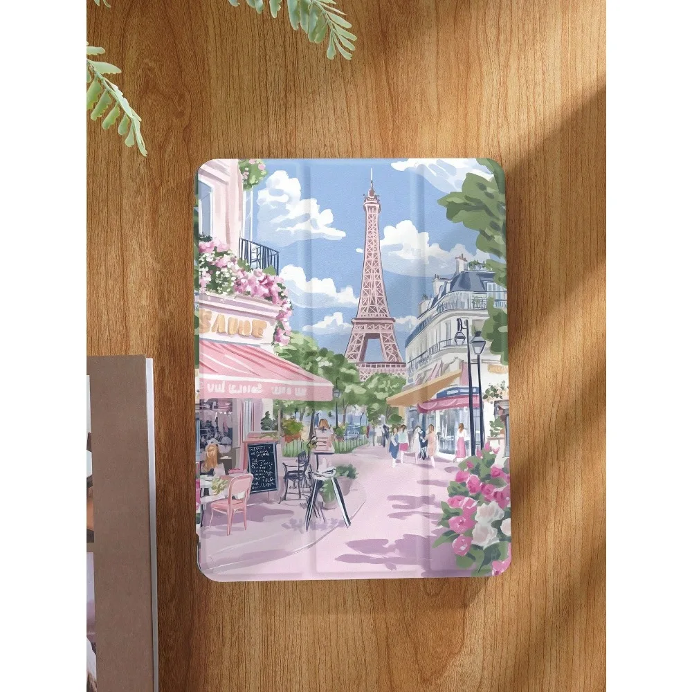 Funda para tableta insPink Cherry Blossom Street para iPad pro 10/11/2020/6th/7th /8th /Air 3rd/Air 4th/9th gen/Air 5th Gen 2022/Air 11