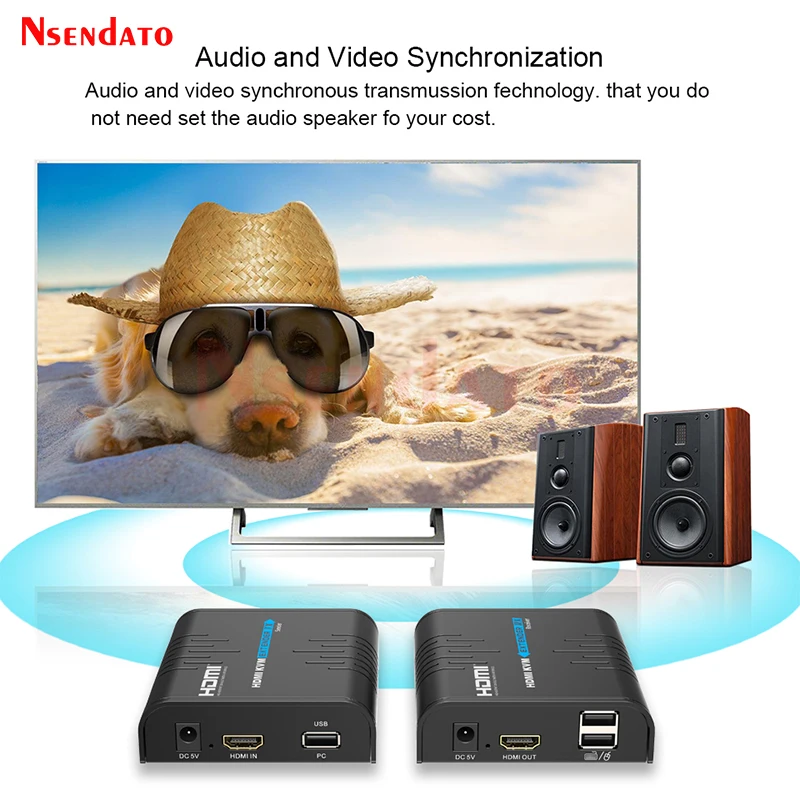 LKV373KVM HDMI USB KVM extensor más de 120M CatE/6/7 RJ45 HDMI transmisor de vídeo inalámbrico receptor para USB2.0 KVM teclado ratón - imagen 4