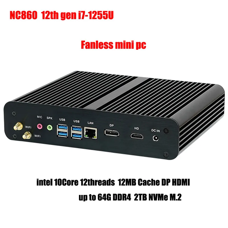 Mini PC Alder Lake de 12ª generación, Intel i7 1255U, 10 núcleos, 12 hilos, Windows 11 LAN, ordenador de escritorio para juegos, WiFi6, 4,70 GHz, 12MB de caché - imagen 2