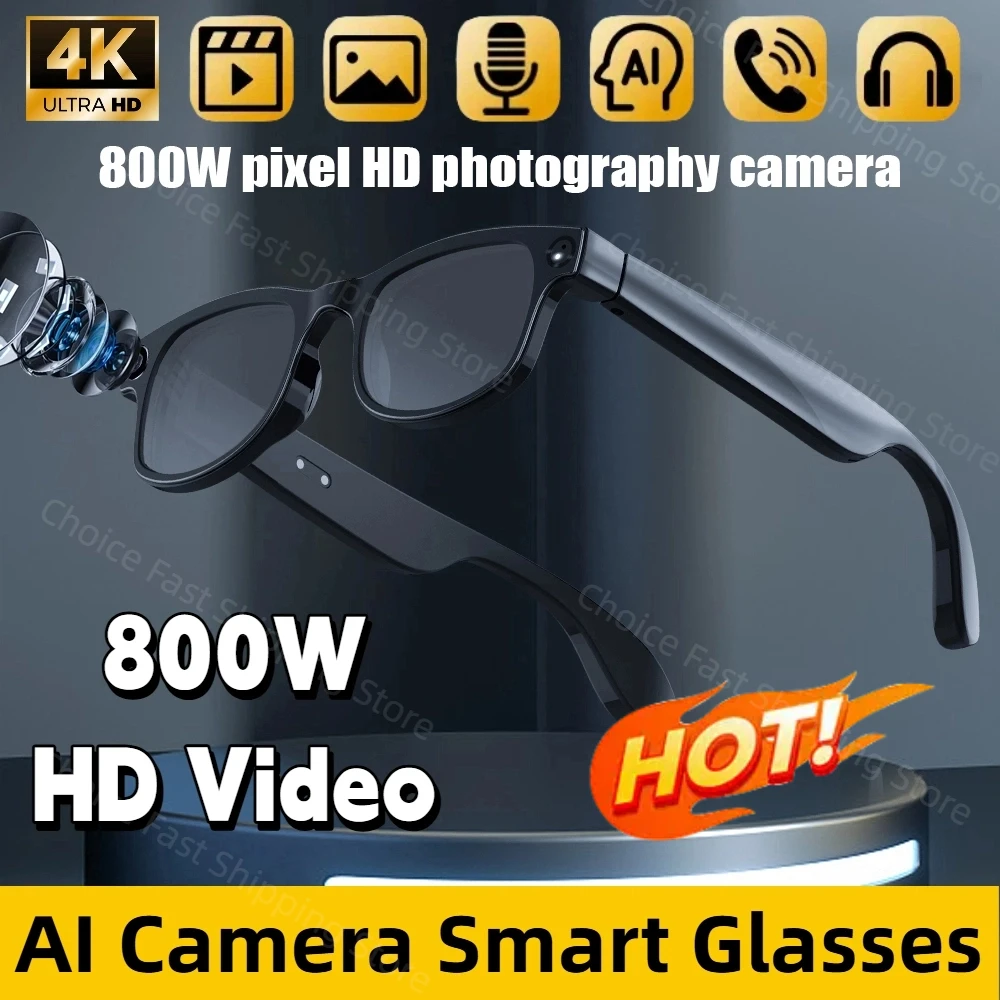 800W HD AI gafas inteligentes cámara grabación de vídeo AI traducir gafas inalámbricas Bluetooth llamada gafas lentes que cambian de Color - imagen 2