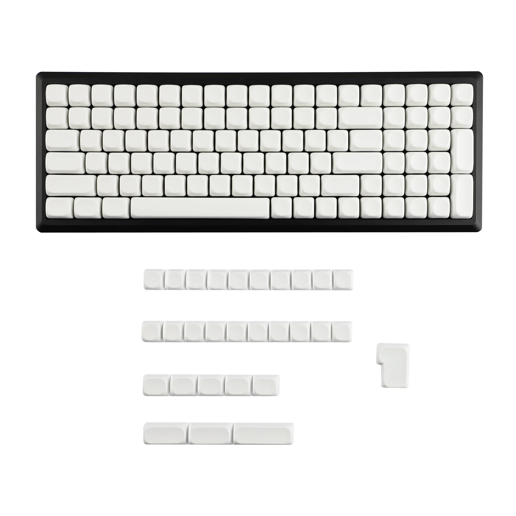 YMDK 129 teclas MOA perfil minimalismo blanco transparente PBT Dye Sub teclas para teclado mecánico MX 61/68/84/87/100/104/108 - imagen 3
