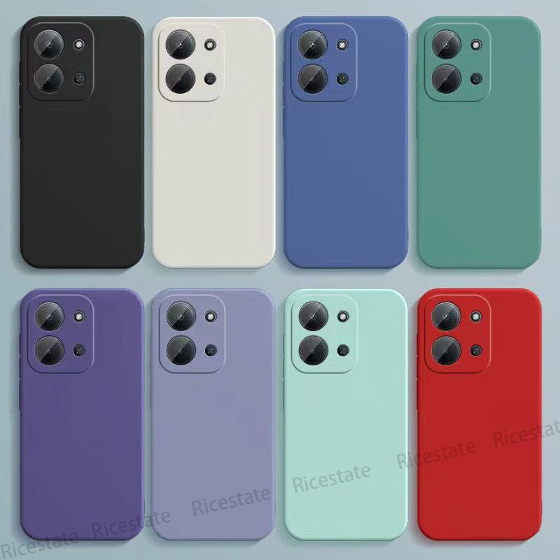 Funda cuadrada de silicona líquida para teléfono Xiaomi Redmi 15C, funda Redmi15C 4G 5G EU, parachoques mate, funda trasera suave de TPU
