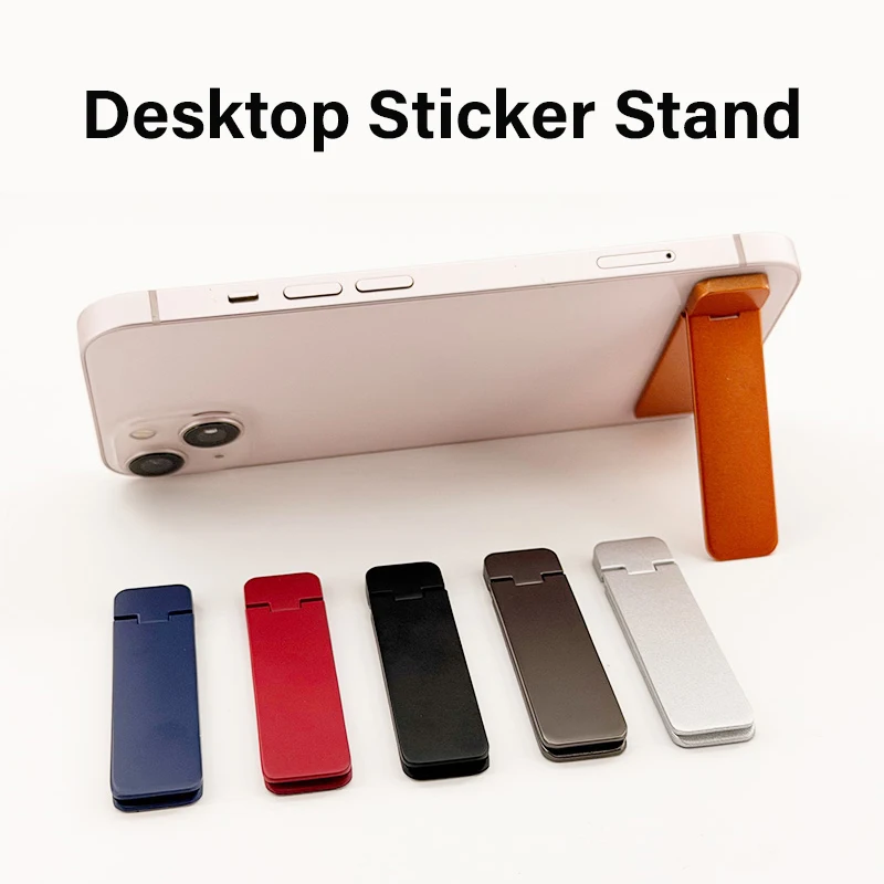 Mini soporte de Metal ultrafino para teléfono, pegatina trasera plegable, soporte de escritorio Invisible, portátil, Universal para teléfono inteligente y tableta - imagen 5