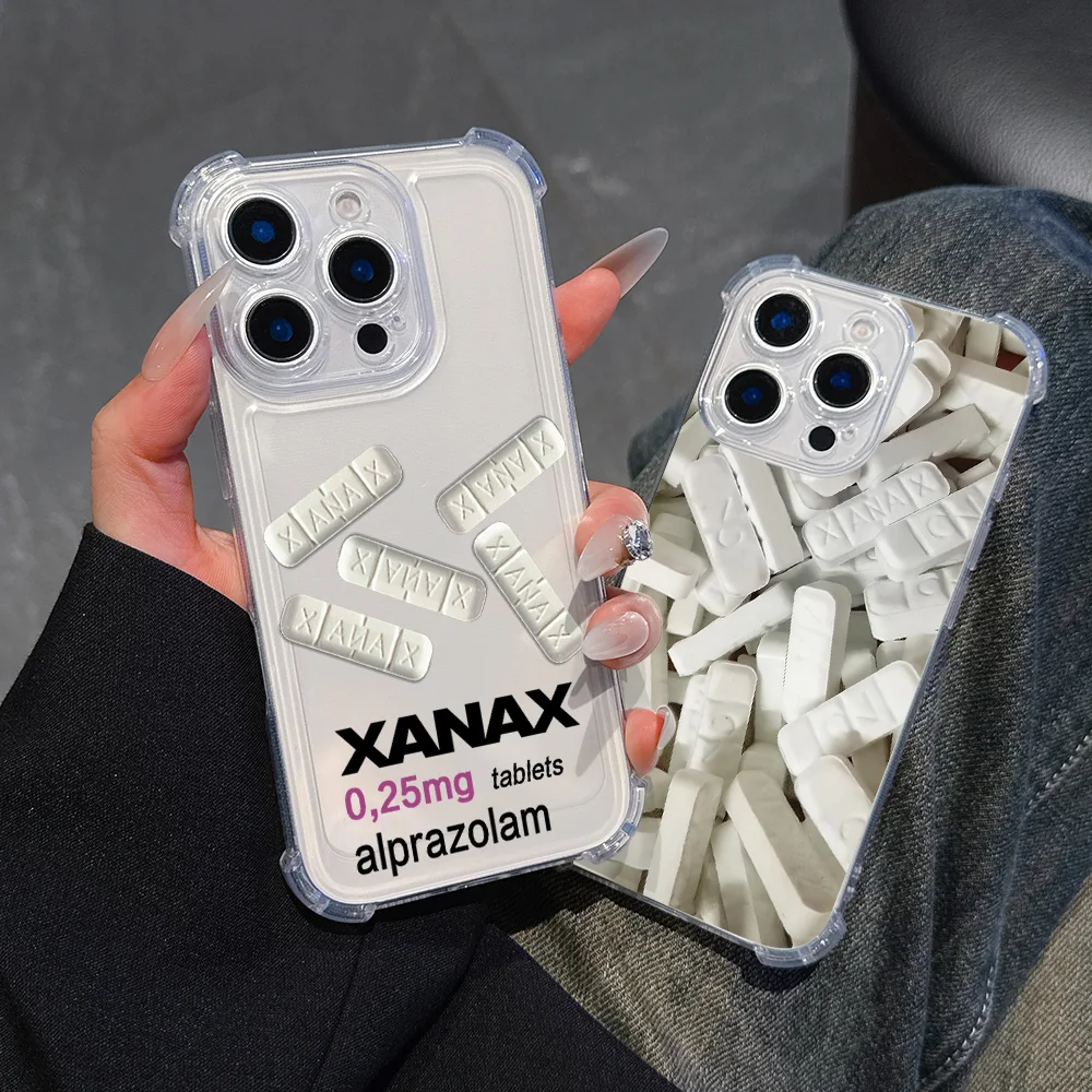 XANAX-funda de teléfono con pastilla fría para Oppo Reno12 Reno11 Reno10 Reno8 Reno7 Reno6 Z F T Pro Plus 4G 5G, funda transparente anticaída para Airbag