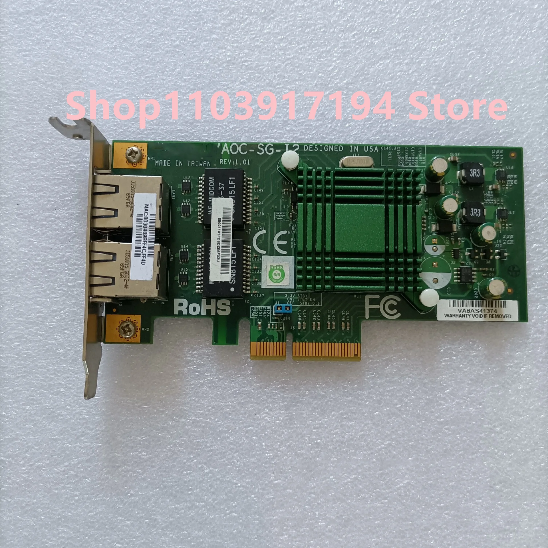 Tarjeta Gigabit Ethernet de doble puerto AOC-SG-i2 82575EB PCI-E x4 - imagen 3