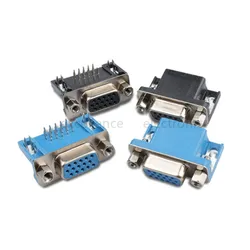 Conector D-SUB 15 Pines VGA Hembra 3 Filas PCB Ángulo Recto
