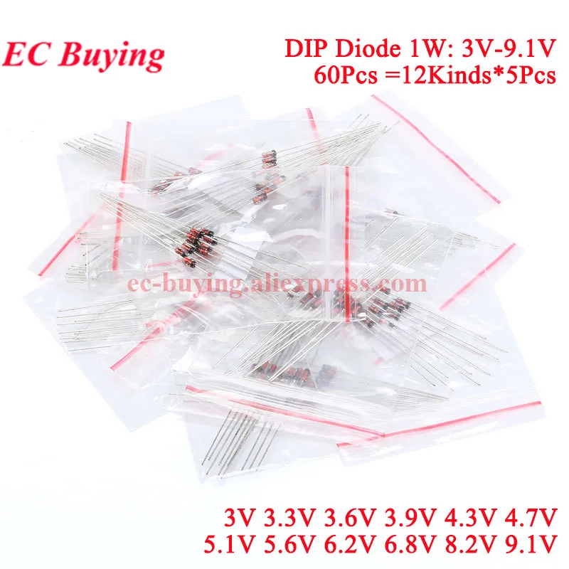 Kit surtido de diodos Zener, 280 UDS-55 Uds., bricolaje, SMD DIP 3V ~ 39V 3V-9.1V 10V ~ 56V 1W LL34 1206 ZMM SM, paquete de componentes electrónicos - imagen 4