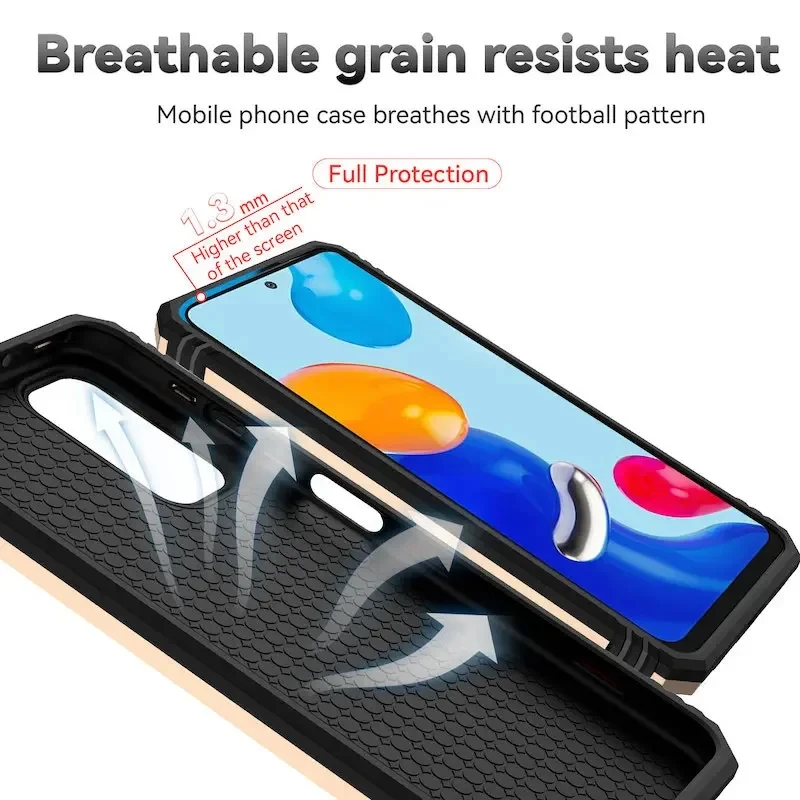 Para Redmi Note 11 12 13 Pro Plus funda con soporte parachoques carcasa de teléfono armadura resistente dura para Redmi Note 11 12 13 12C 13C - imagen 5