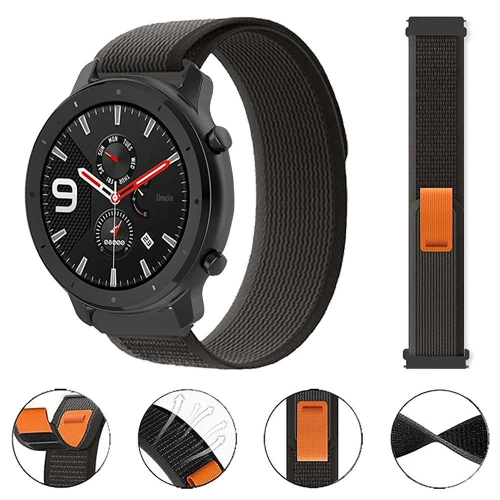 Correa deportiva de nailon para Huami Amazfit GTR 4 3 Pro, banda de 47mm, GTS 4 3 2, pulsera Xiaomi MI Watch S2 S1 Pro, correa de reloj