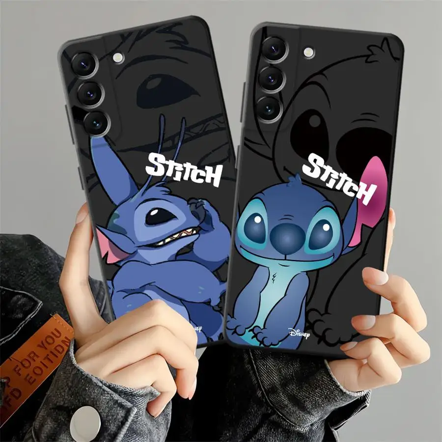 Funda de teléfono suave negra para Honor 90 X6 X8 70 X7 X5b Magic5Lite X9a 8X 200 400 Lite dibujos animados Disney Stitch