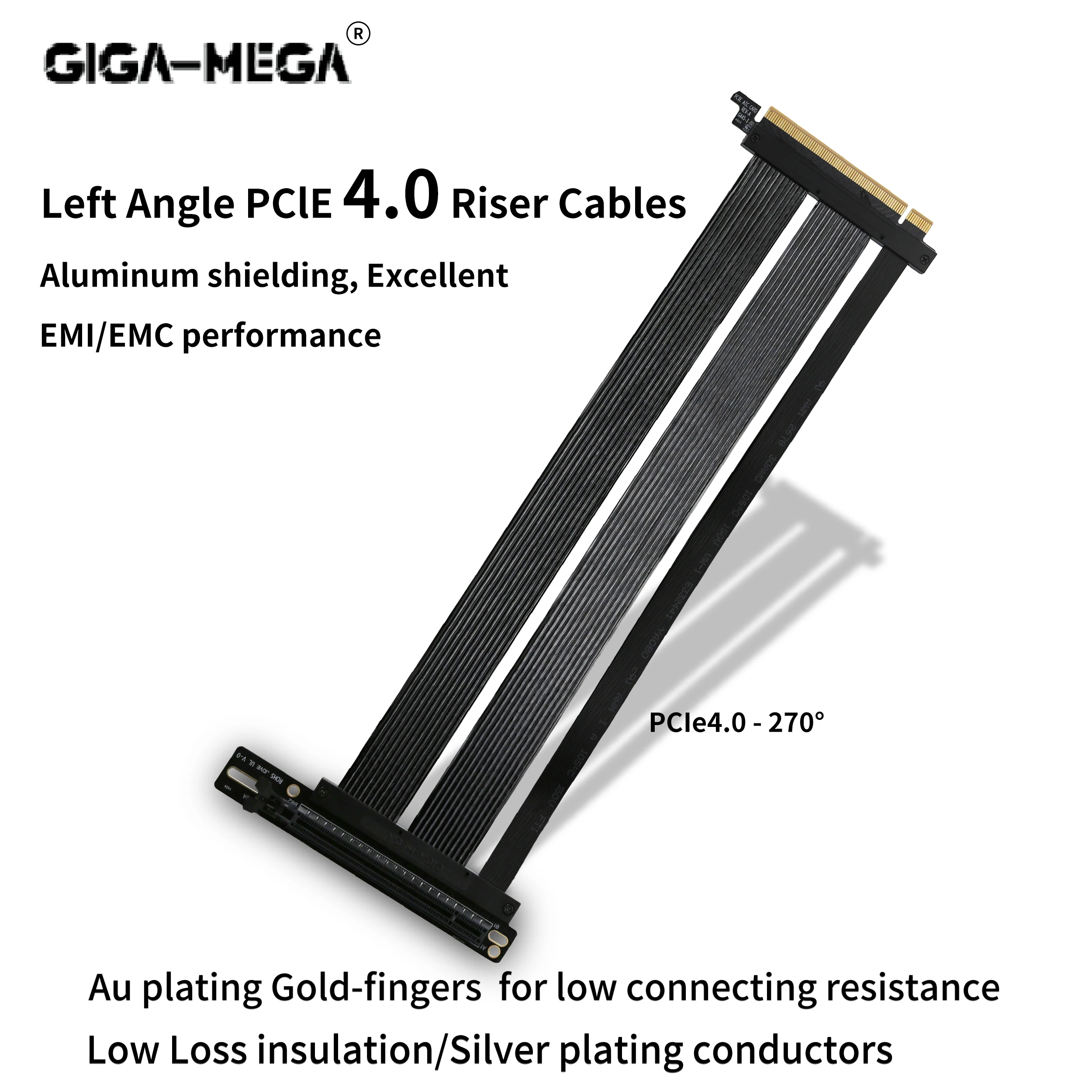 Soporte de montaje vertical PClE 4,0, cable elevador, GPU, PCI-E X16, baja pérdida, alta compatibilidad, soporte ATX, funda de E-ATX