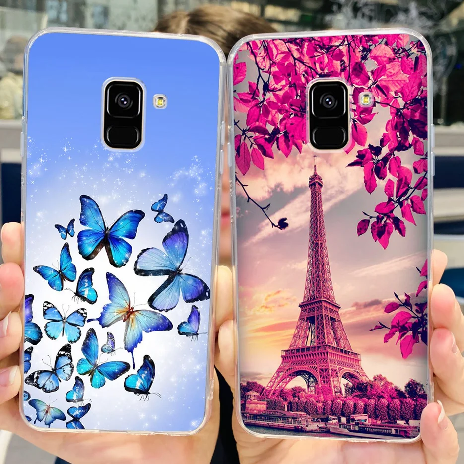 Funda de silicona blanda para Samsung Galaxy A8 Plus, carcasa de lujo pintada a SM-A730F, A8 2018, A530F, A8 +, parachoques, 2018 - imagen 3