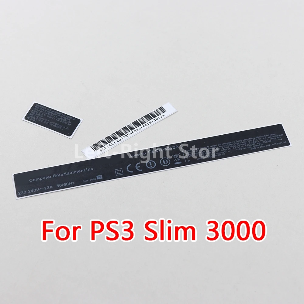 80 juegos de etiquetas de repuesto, carcasa, pegatina negra, sello de película de código de barras para Sony Playstation 3 PS3 Slim 3000 - imagen 2