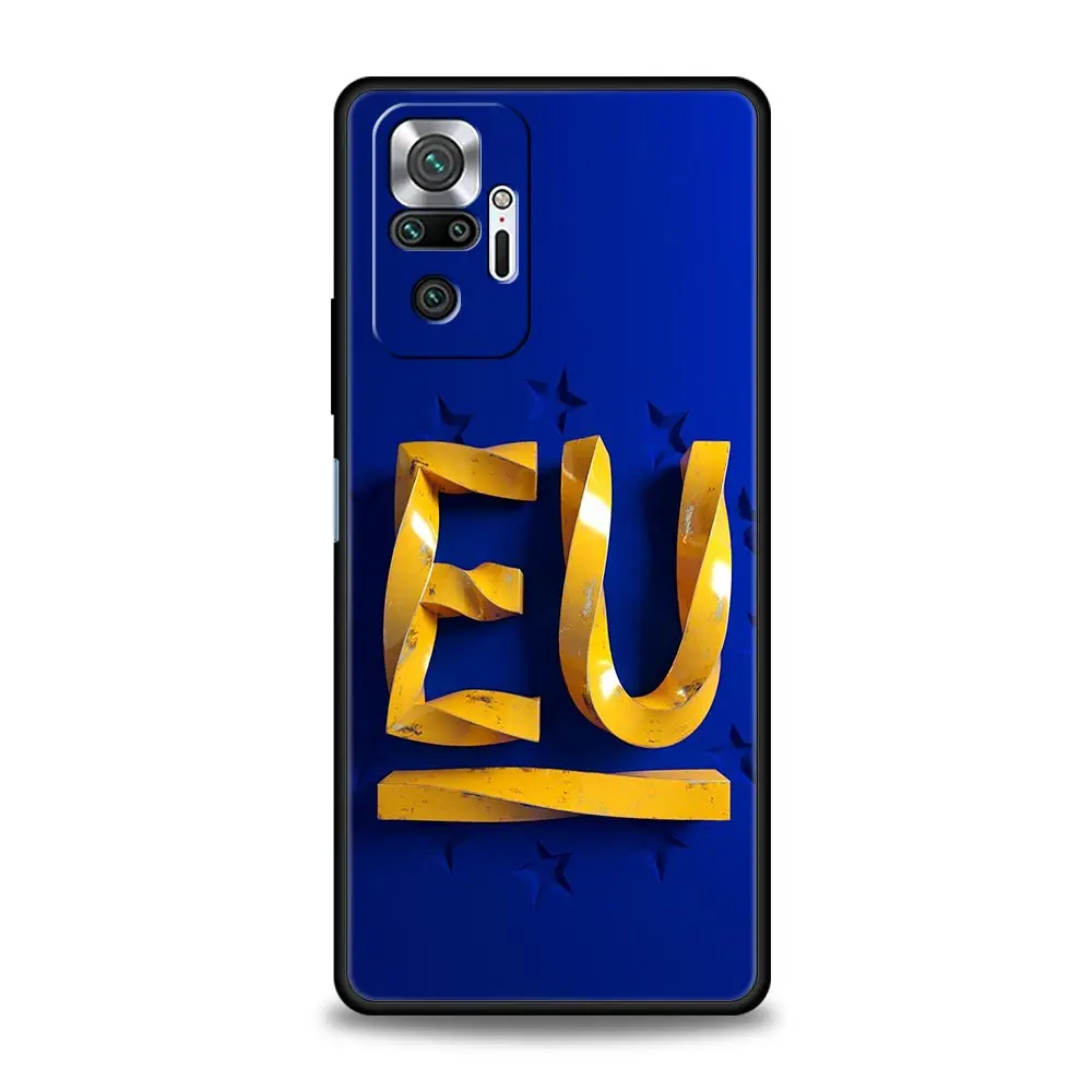 Funda de teléfono con bandera de la UE para Xiaomi Redmi Note 14 13 12 5G 11 10 Pro Plus 4G 9S 9 14C 13C 12C 10C 9C 9A funda suave de TPU - imagen 3