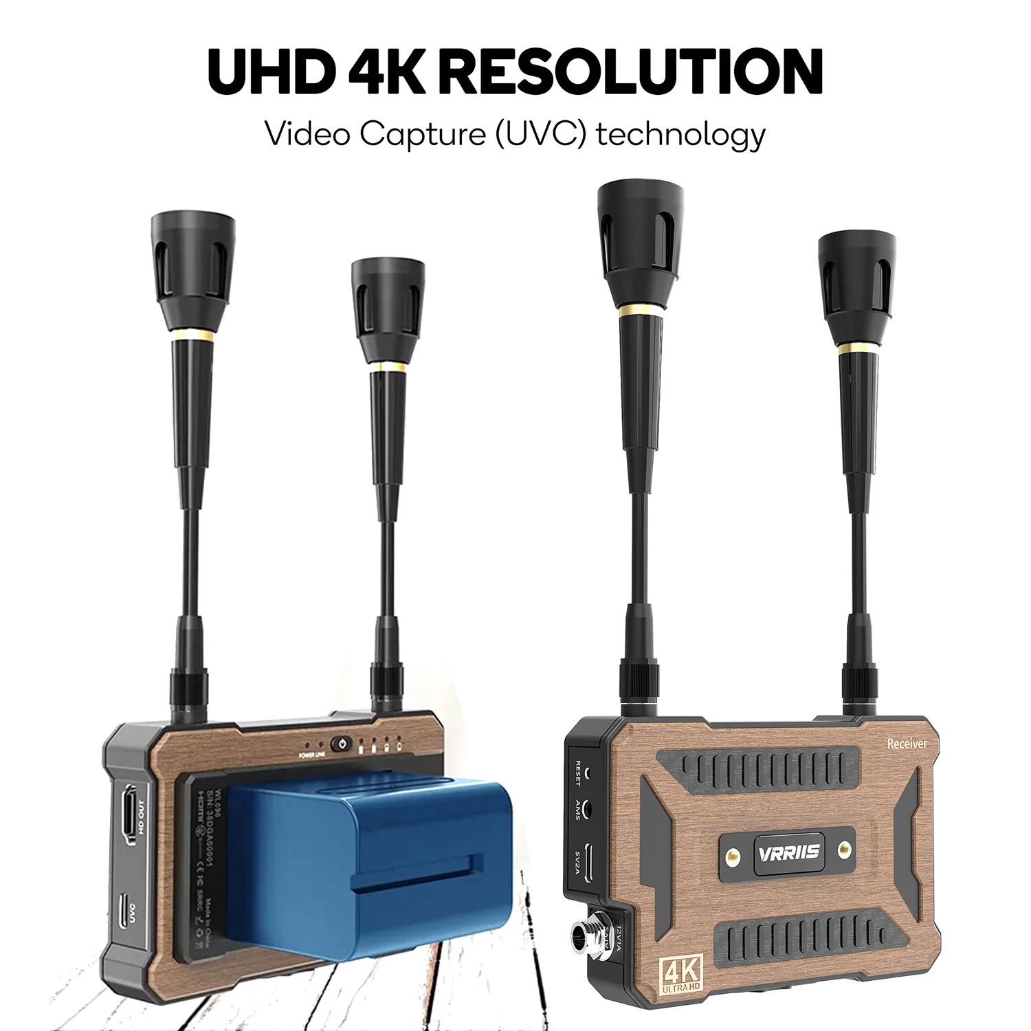 Extensor HDMI inalámbrico 4K, transmisor, receptor, compatible con batería, captura de vídeo, grabación para cámara, transmisión en vivo, PC a Monitor de TV