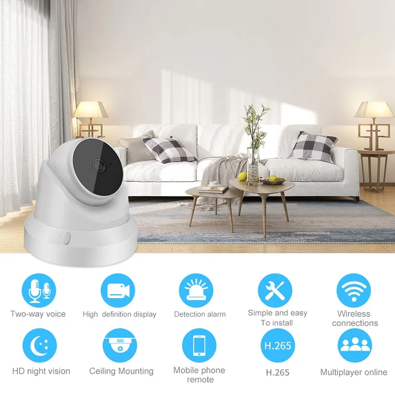 Cámara IP WiFi V380 Pro App de 3MP, Zoom 10x, seguridad inteligente para el hogar, visión nocturna, montaje en techo inalámbrico para interiores, cámara domo CCTV - imagen 3
