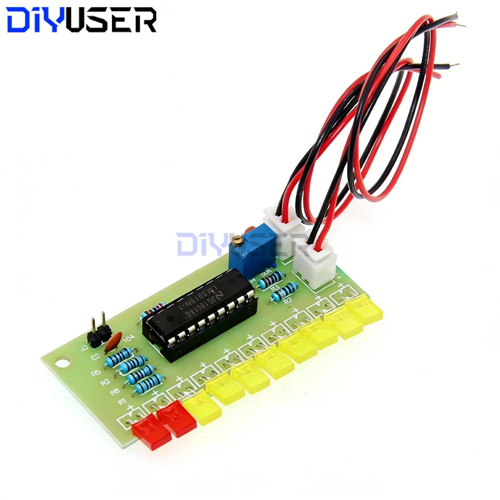 Kit de indicador de nivel de audio LM3915, medidor de VU de 10 LED para amplificador, sistema estéreo, pantalla de potencia, proyecto de soldadura DIY - imagen 5