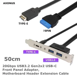 Adaptador PCIe USB-C 3.2 Gen 2x2 Tipo E para Panel Frontal