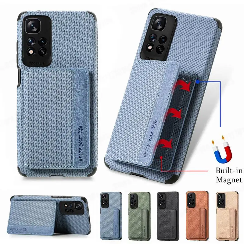Funda de teléfono con tapa magnética para Redmi Note 11S, 11 Pro, 10 Pro, 10X, 11, 4G, tarjetero - imagen 2
