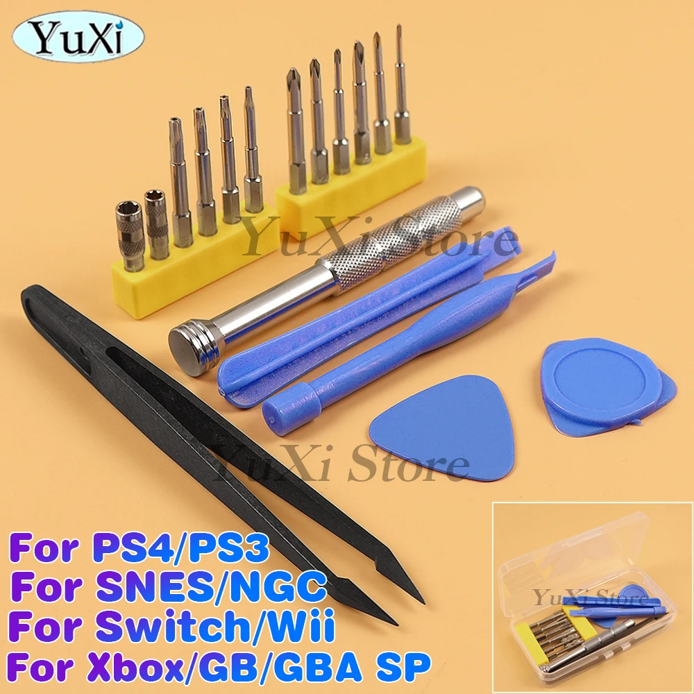 Juego de herramientas de destornillador, Kit de herramientas de reparación de máquinas de juego para PS4, PS3, NES, SNES, 3DS, Wii, GBC, PSP, interruptor, mando, Triwing, 1 Juego - imagen 2