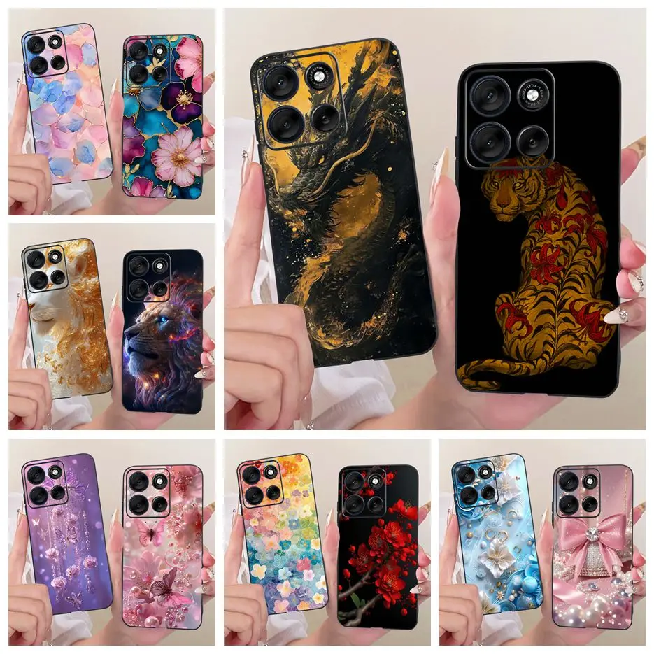 Para Motorola Moto G56 G86 funda Cool Tiger Dragon funda pintada suave TPU funda de teléfono para Motorola Moto G86 Power G 56 MotoG56 bolsas