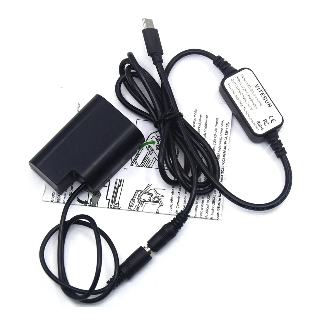 DMW-DCC12 DMW-BLF19 adaptador completo decodificado batería simulada + Cable de alimentación USB tipo C para Panasonic DMC-GH5s DMC-GH5 DMC-GH4 GH3 DMC-GH9 - imagen 5