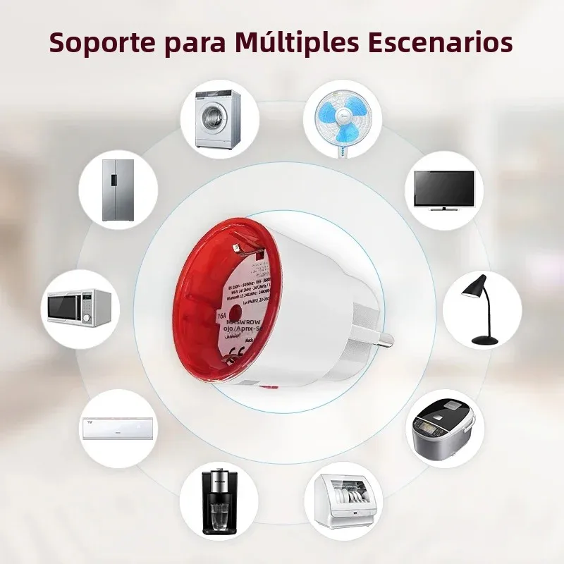 Tuya WiFi enchufe inteligente UE con monitoreo de energía sincronización Control de voz funciona con Alexa Google Home Smart Life - imagen 5