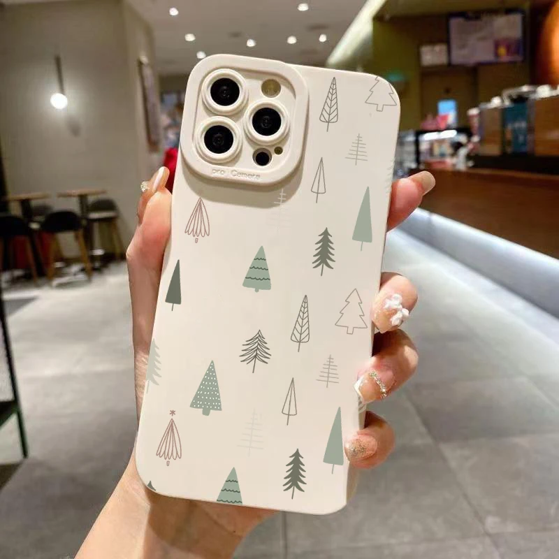 Funda de teléfono con gráfico de árbol de Navidad para Samsung Galaxy A56 A55 A54 A53 A33 A35 A34 A36 A26 A16 S25 FE S24 Ultra S23 Plus S22