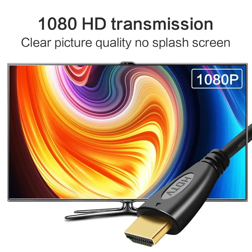 FSU Cable HDMI 4K Chapado Oro – Soporte 1080p 3D para HDTV - imagen 3