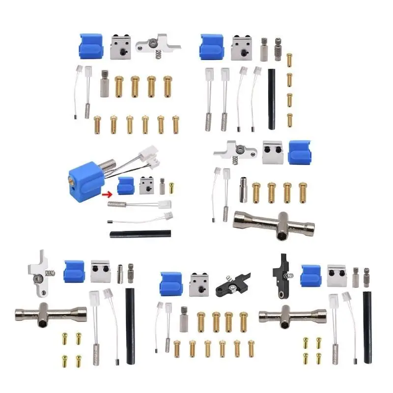 R53C Calidad Printer Extruser Conjunto bloques calentamiento Durable Termistor calentador manga silicona - imagen 3