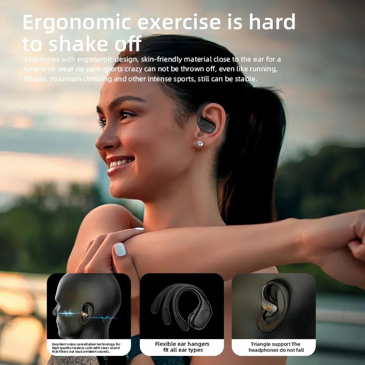 Auriculares deportivos TWS Bluetooth 5,4 con estéreo HiFi, reducción de ruido, pantalla LED y micrófono para correr, gimnasio, entrenamiento, inalámbricos - imagen 4