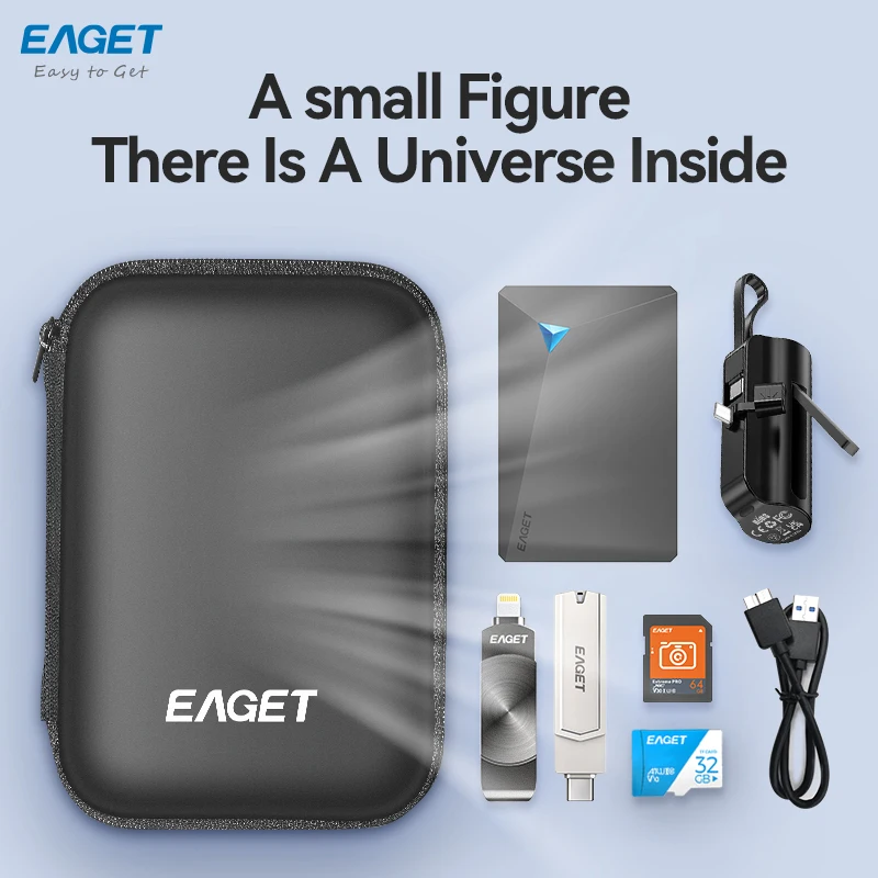 Eaget Caja para HDD de 2,5 pulgadas, bolsa para disco duro portátil, caja para HDD portátil externa, protección de almacenamiento, color negro - imagen 3