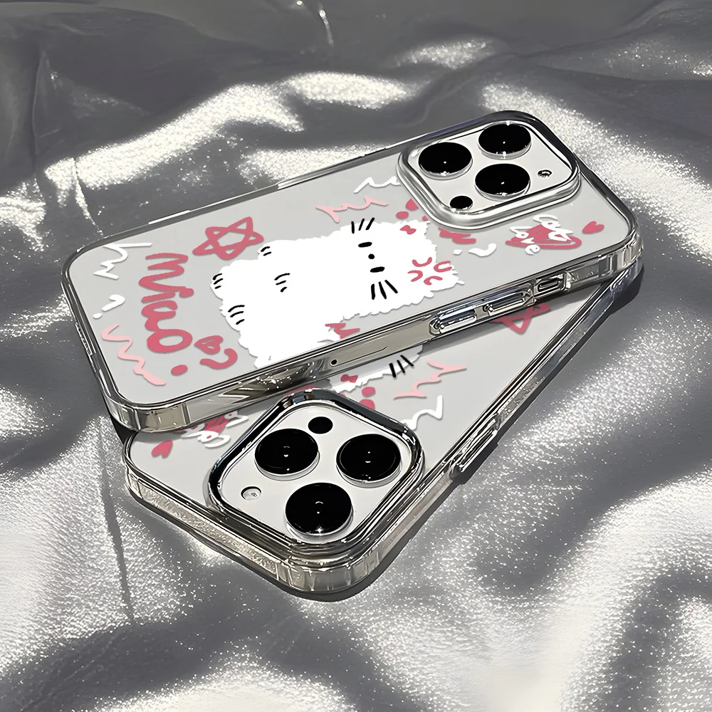 Funda de teléfono de gato transparente de lujo para iPhone 11 Funda iPhone 13 16 Pro Max 14 15 12 16promax Funda de silicona suave a prueba de golpes - imagen 5