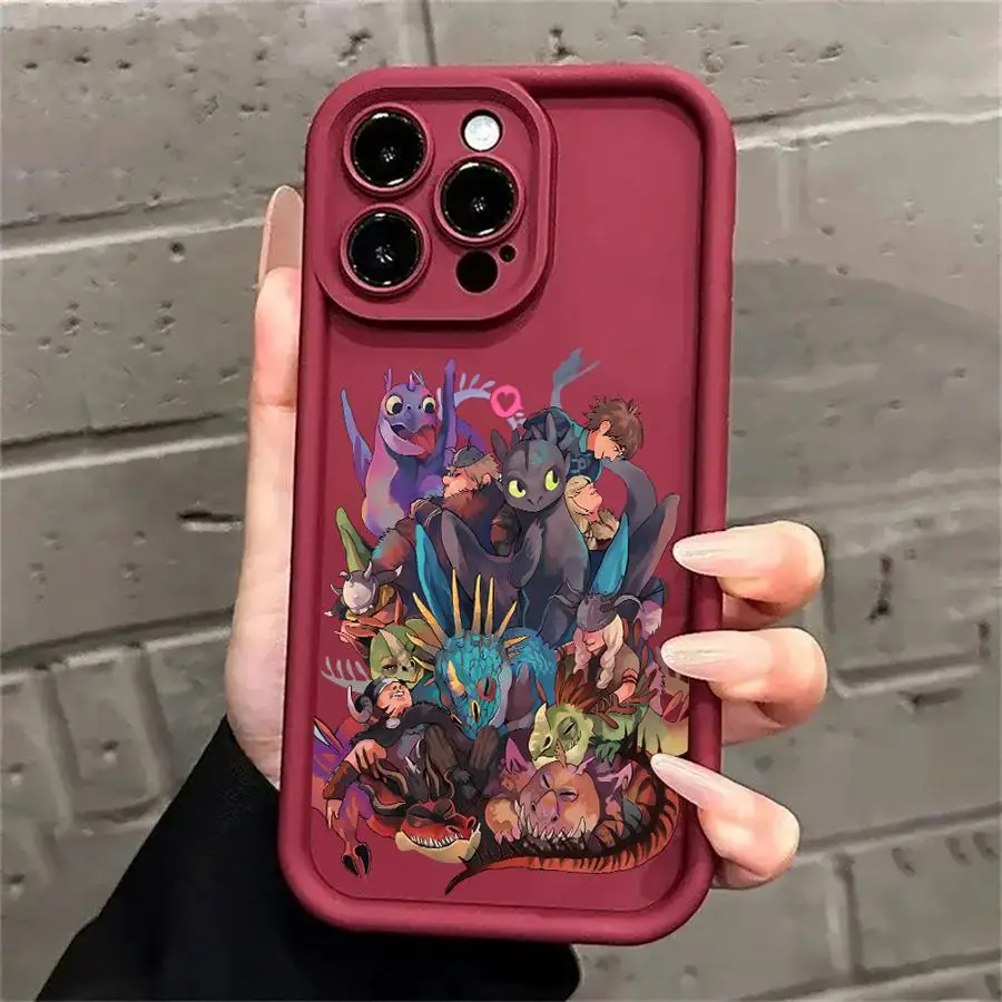 Funda de dragón bonito de dibujos animados para iPhone 16e 13 Pro MAX 16 Plus 14 11 12 Mini 15 Plus 11Pro XS XR funda suave - imagen 5
