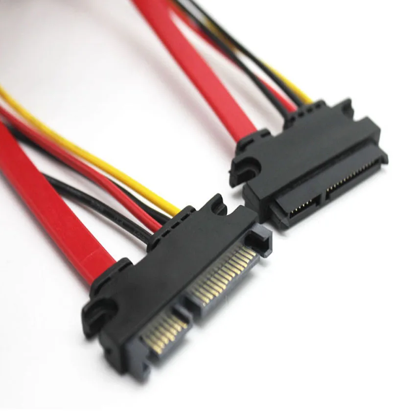 Cable de extensión SATA macho a hembra, Combo de alimentación de datos, 22 Pines, 7 + 15 Pines, 3 III - imagen 2