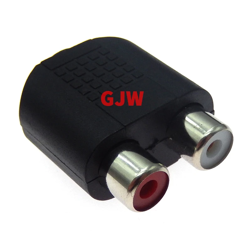 Adaptador de conector de Audio hembra a hembra, 1 piezas, 3,5mm, 2 RCA - imagen 2