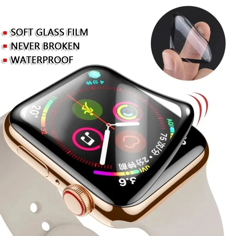 Película cerámica para Apple Watch 9 8 7 6 SE 45MM 41MM 44MM 38 42 40MM Protector de pantalla serie IWatch Ultra 49MM 10 42/46MM no vidrio - imagen 2